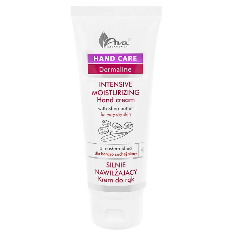 Ava Hand Care Dermaline, cremă de mâini foarte hidratantă cu unt de Shea pentru pielea foarte uscată, 100 ml