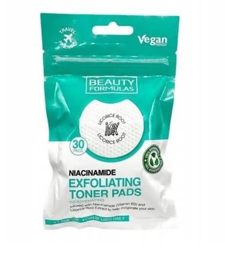 Beauty Formulas Tampoane exfoliante saturate cu niacinamidă, 30 bucăți