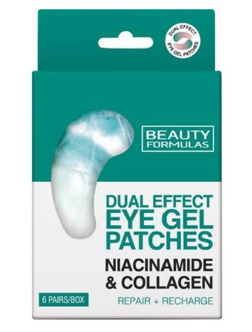Beauty Formulas Gel de ochi patch-uri dublu efect Niacinamide amp; Colagen, 6 perechi