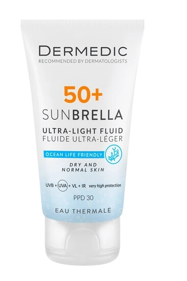 Dermedic Sunbrella Cremă de protecție ultra-ușoară SPF 50 + pentru piele uscată și normală, 40 ml