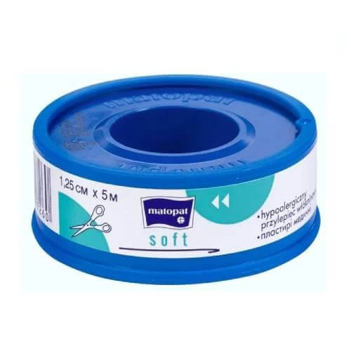 MATOPAT SOFT adeziv hipoalergenic nețesut 1.25cm x 5m