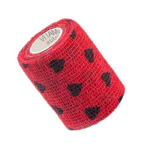 VITAMMY Autoband Elastic Cohesive Bandage 7.5cm x 450cm Hearts Negru