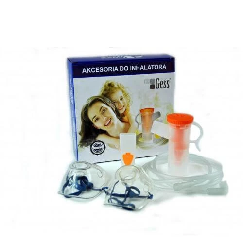 Kit de accesorii pentru inhalator Gess Opti (nebulizator GESS OPTI, măști (copii, adulți), 5 filtre, tuburi, piesa bucală cu supapă)
