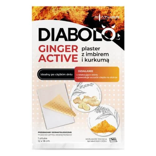 Diabolo Ginger Plaster activ cu ghimbir și turmeric 12x18cm, 1 buc