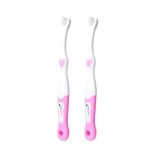 BRUSHBABY FirstBrush periuță de dinți pentru copii 0-18 luni, 2 buc.