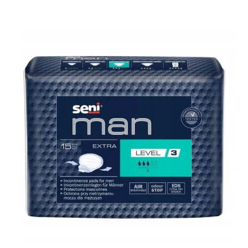 SENI Man Extra Nivel 3, 15 buc. - Inserții urologice anatomice pentru bărbați