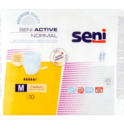 SENI ACTIVE Normal M, 10 buc. - Chiloți absorbanți flexibili