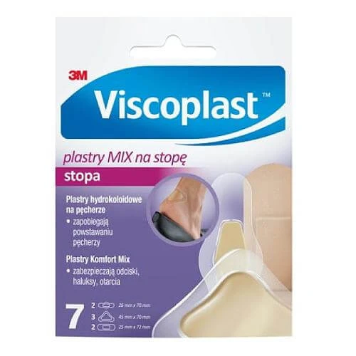 VISCOPLAST Mix plasturi pentru picioare, 7 buc.