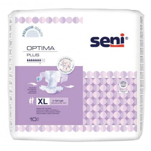 SENI OPTIMA PLUS X-LARGE Scutece cu centură, 10 buc