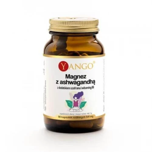 Yango Magneziu cu ashwagandha cu șofran și vitamina B6, 90 capsule