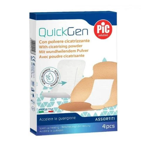 PIC QuickGen Acid hialuronic amestec de plasture de tifon, 4 buc