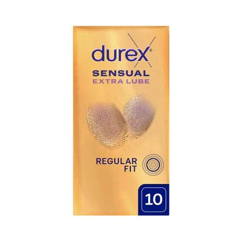 DUREX Sensual Extra Lube Super Thin Extra Moisture Condoms, 10pcs