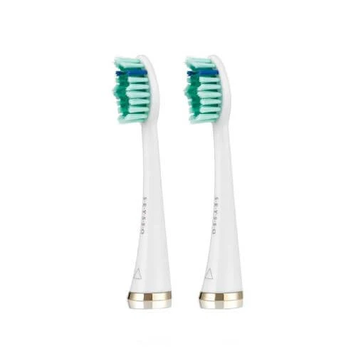 SEYSSO Aur alb Anti-placă Sfaturi de înlocuire pentru periuța de dinți Sonic, 2pcs