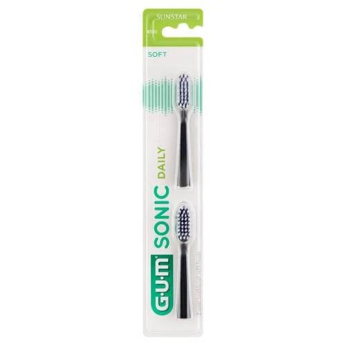 Sunstar Gum Sonic Daily Sfaturi de înlocuire pentru periuța de dinți ActiVital sonic negru, 2pcs