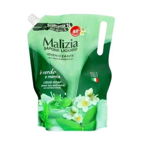 Săpun lichid cu ceai verde și mentă Malizia, 1000 ml