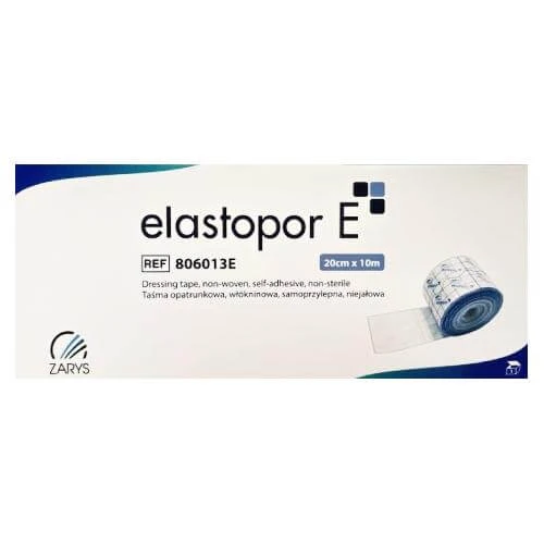 Bandă de pansament adezivă nețesută nesterilă ELASTOPOR E 20cm x 10m, 1 buc