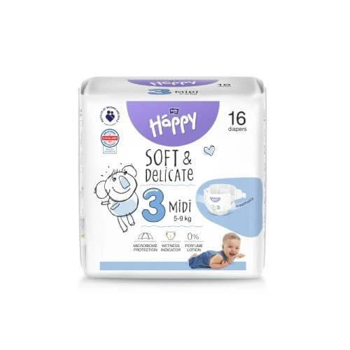 Bella Baby Happy Soft & Delicate Midi 3 Scutece 5-9kg, 16 buc