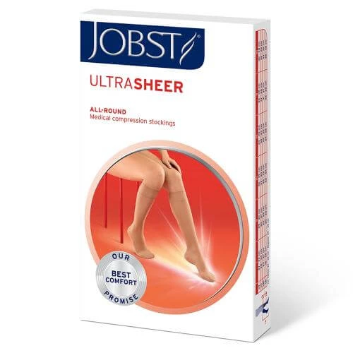 JOBST ULTRASHEER Șosete scurte de compresie pentru genunchi CCL1 naturale, mărimea 5 ZP