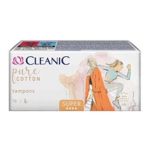 Tampoane Cleanic Pure Cotton Super, 16 buc