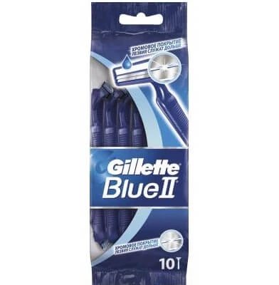 Gillette Blue II Chromium Aparate de ras de unică folosință, 10 bucăți