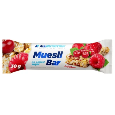 Allnutrition Muesli bar cu afine și zmeură - 30g