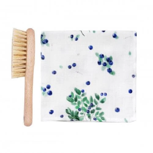 LULLALOVE Perie de păpădie cu flanel - fructe de pădure