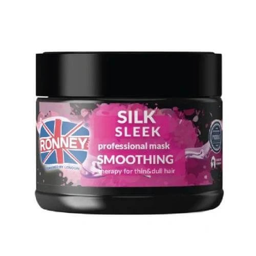 RONNEY Silk Sleek Smoothing Mask pentru păr fin și uscat cu mătase, 300ml