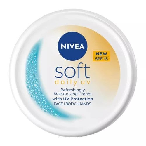 Nivea Soft Daily UV Cremă hidratantă pentru față, corp și mâini SPF 15, 200 ml