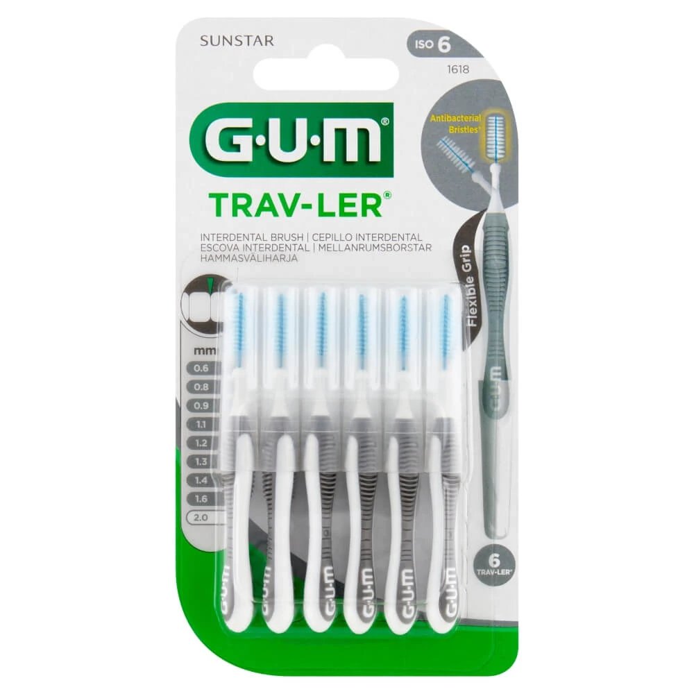 Sunstar Gum Trav-Ler, perie de spațiu interdentar, 2.0 mm, 6 bucăți
