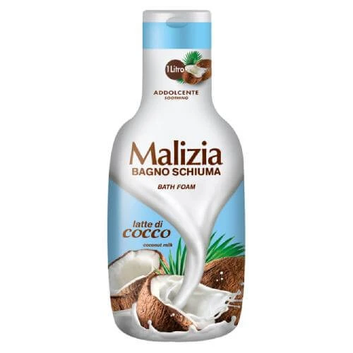 Malizia Loțiune de baie cu lapte de nucă de cocos, 1000ml