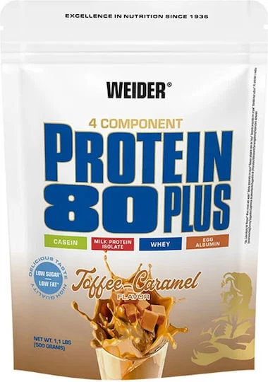 Weider Protein 80 Plus cu Aromă Toffee Caramel 500gr
