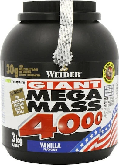 Weider Mega Mass 4000 Creapure cu Aromă Vanilie 3kg
