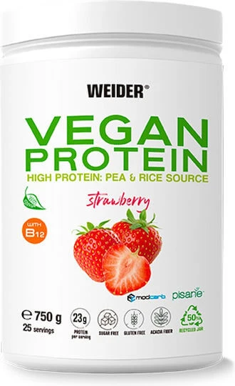 Weider Vegan Protein Fără Gluten & Lactoză cu Aromă Căpșuni 750gr