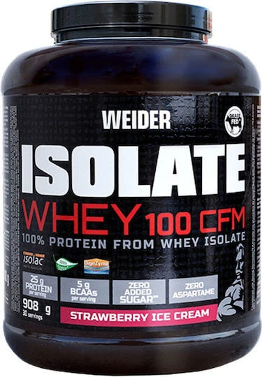 Weider Isolate Whey 100 CFM Proteină Din Zer cu Aromă Căpșuni 908gr