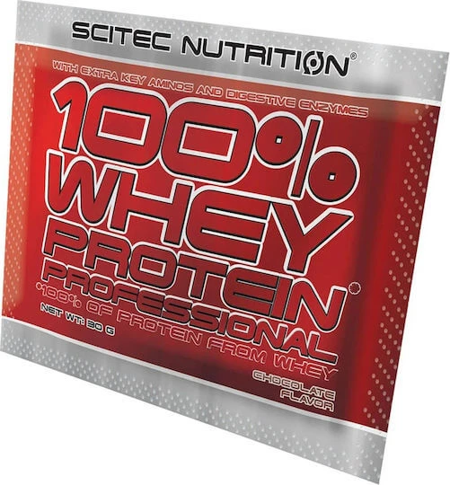 Scitec Nutrition 100% Whey Protein Professional Proteină din Zer Fără gluten cu Aromă de Ciocolată cu alune 30gr