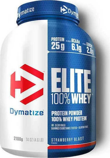Dymatize Elite 100% Whey Proteină Din Zer Fără gluten cu Aromă Explozie de căpșuni 2.17kg