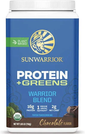 Sunwarrior Protein Plus Greens Organic Fără Gluten & Lactoză cu Aromă Ciocolata 750gr