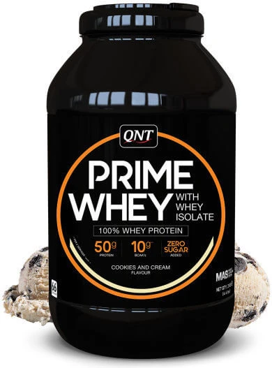 QNT Prime Whey cu izolat de zer Proteină Din Zer Fără gluten cu Aromă Fursecuri și cremă 908gr