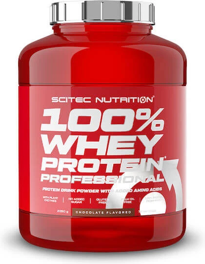 Scitec Nutrition 100% Whey Professional Proteină din Zer Fără gluten cu Aromă de Ciocolata 2.35kg