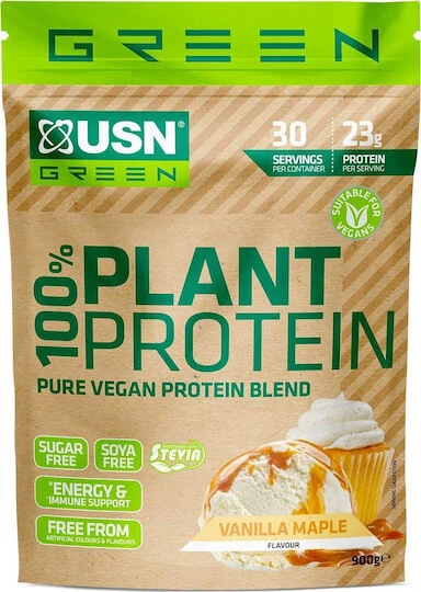 USN 100% Plant Protein Fără Gluten & Lactoză cu Aromă Vanilla Maple 900gr