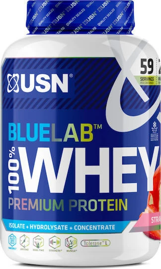 USN BlueLab 100% Whey Premium Proteină Din Zer cu Aromă Căpșuni 2kg