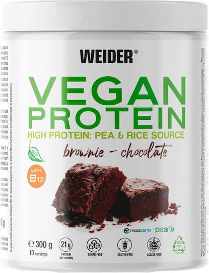 Weider Vegan Protein Fără Gluten & Lactoză cu Aromă Brownie Chocolate 300gr