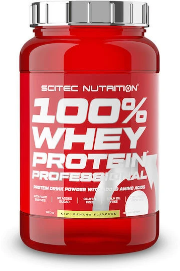 Scitec Nutrition 100% Whey Protein Professional Proteină din Zer Fără gluten cu Aromă de Kiwi Banana 920gr