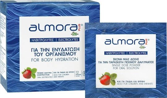 almora PLUS® Electroliți pentru hidratarea organismului Căpșună 12 pliculețe