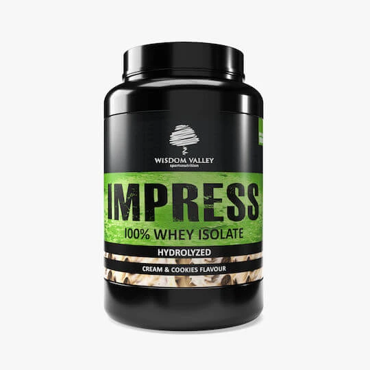Wisdom Valley Impress 100% Whey Isolate Proteină Din Zer Fără Gluten & Lactoză cu Aromă Fursecuri și cremă 1kg