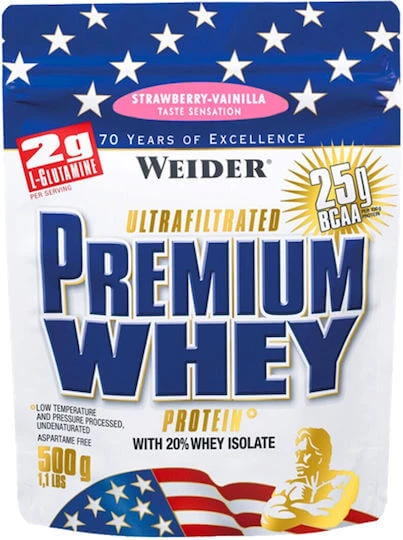 Weider Ultrafiltrated Premium Whey Proteină Din Zer cu Aromă Căpșuni Vanilie 500gr