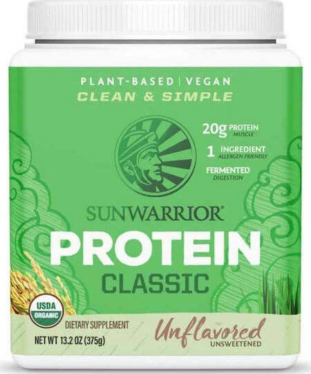Sunwarrior Classic Castanos Orez Organic Proteină Din Orez Fără Gluten & Lactoză 375gr