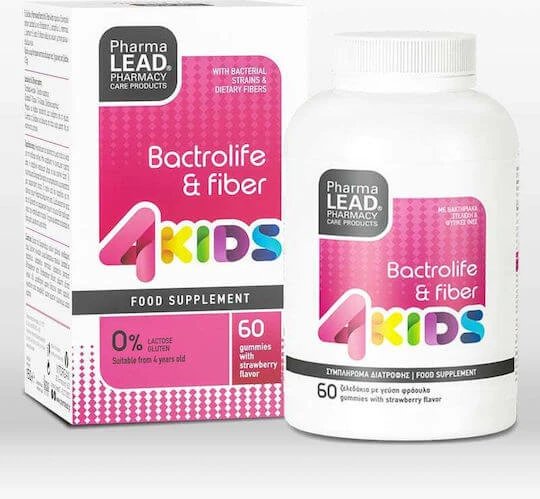 Pharmalead Bactrolife & Fiber 4kids Probiotice 60 bomboane de jeleu Căpșună