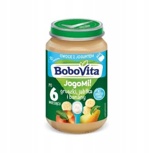 BOBOVITA JogoMi! Fructe cu iaurt pere, mere și banane după 6 luni, 190g