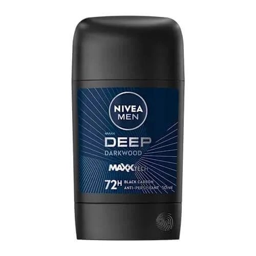 Nivea Men Deep Darkwood Black Carbon Stick antiperspirant pentru bărbați, 50 ml